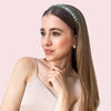 Lilli Skinny Ruched Satin Headband - Azure